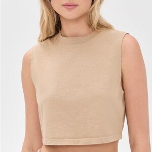Zara Sleeveless Tan Crop Top